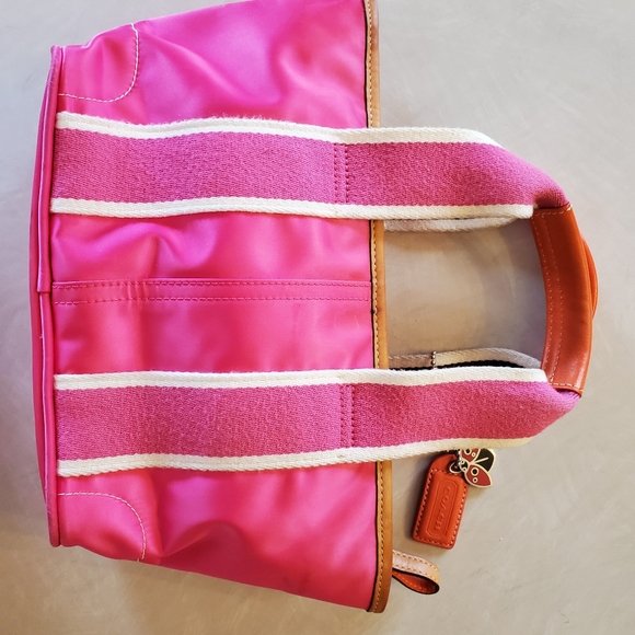 Euc Vintage Rare Coach Hampton Y2k Pink Tote Bag Purse c - Picture 12 of 13